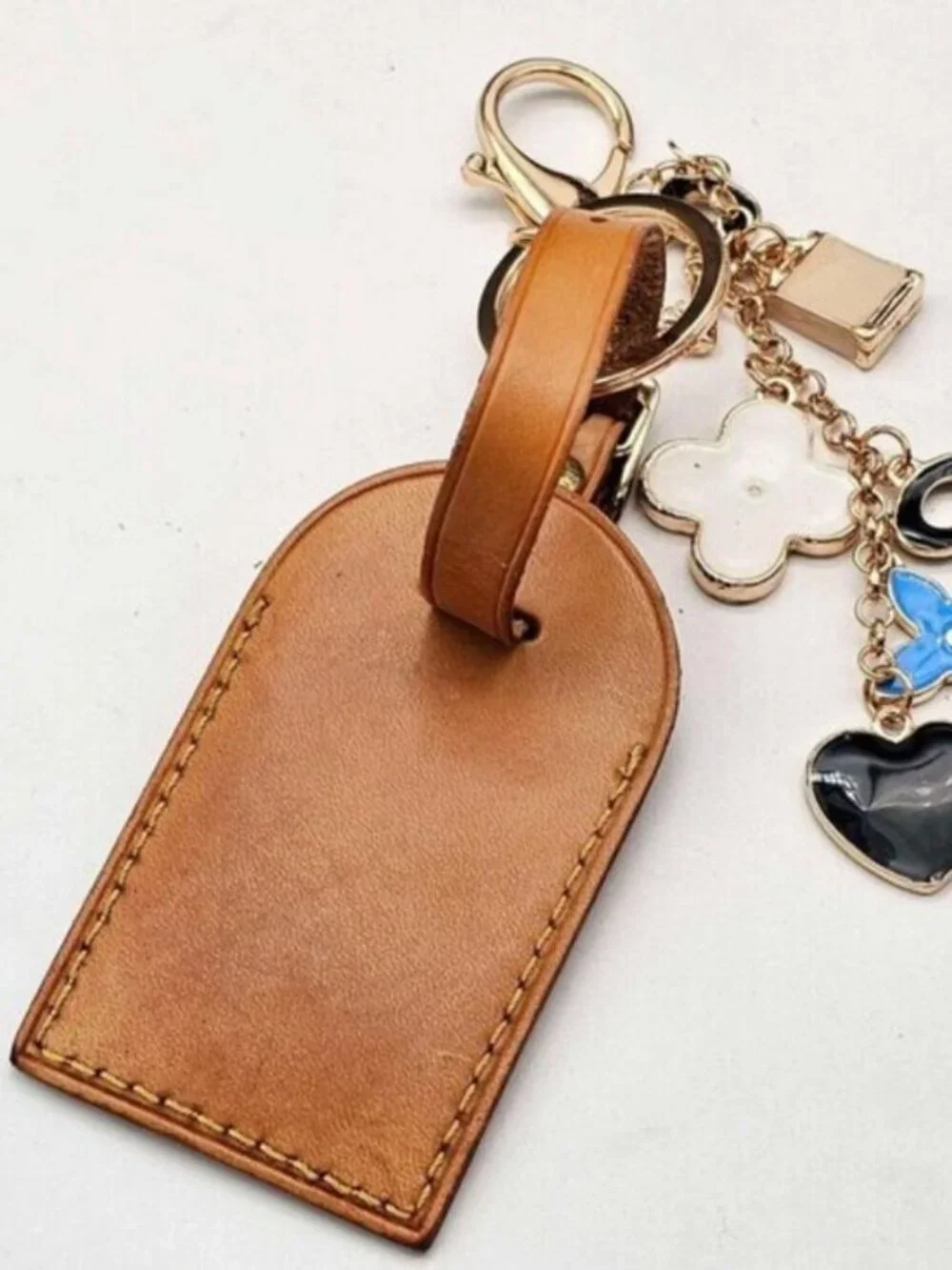 Authentic Louis Vuitton Luggage Tag with Unbranded Keycharm, Keychain
